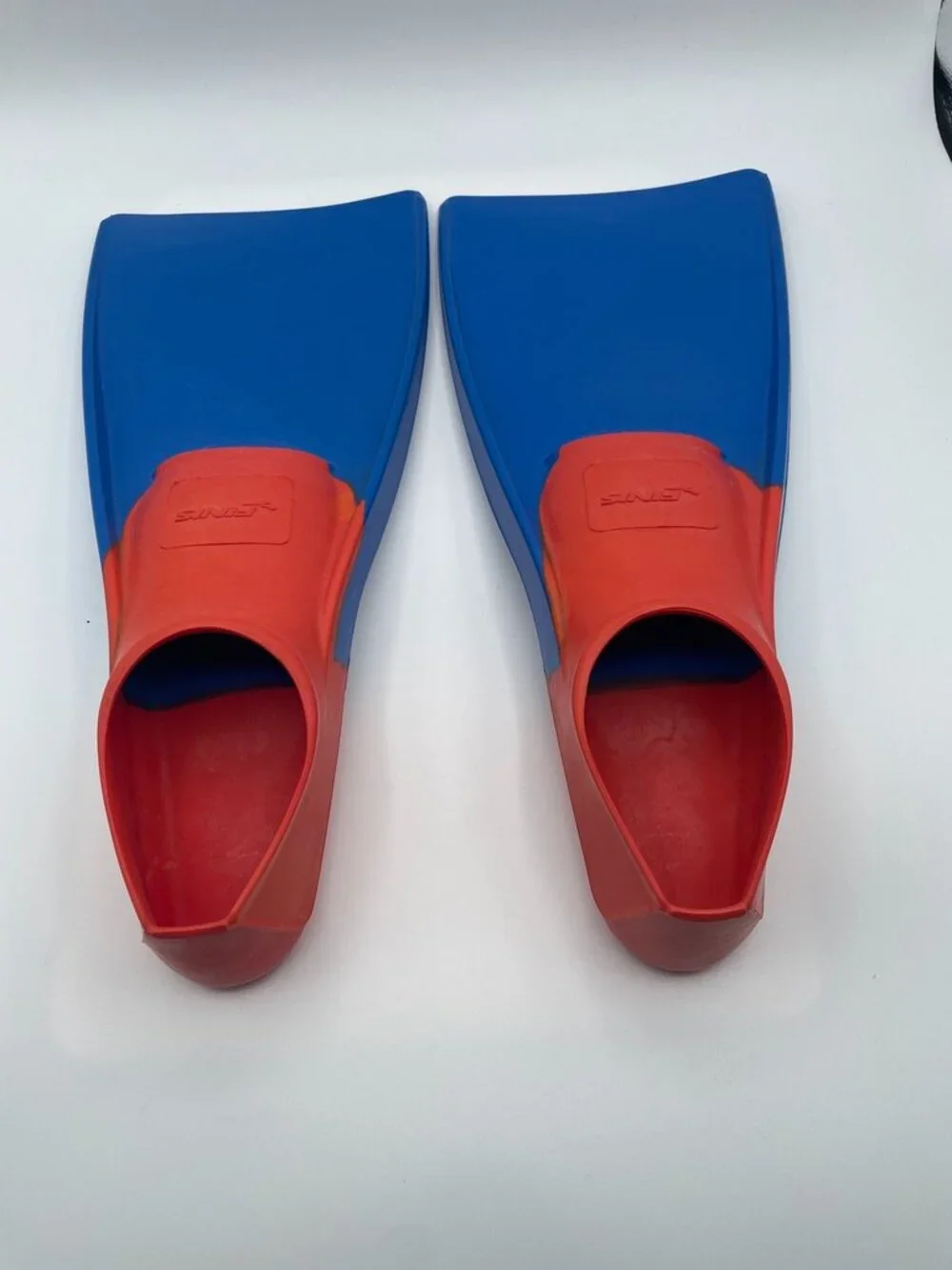 Finis Long Floating Red Blue Swim Fins Swimming Snorkeling Sz US 5 - 7